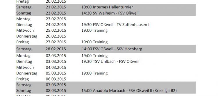 Vorbereitungsplan Aktive 2015